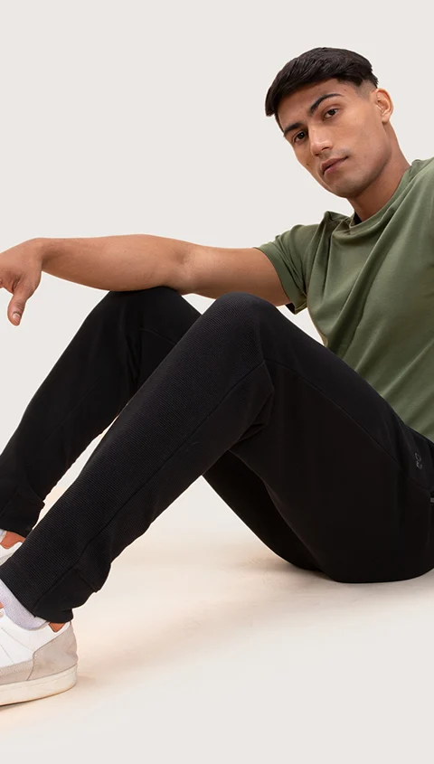 Statement Textured Jogger Stern Black