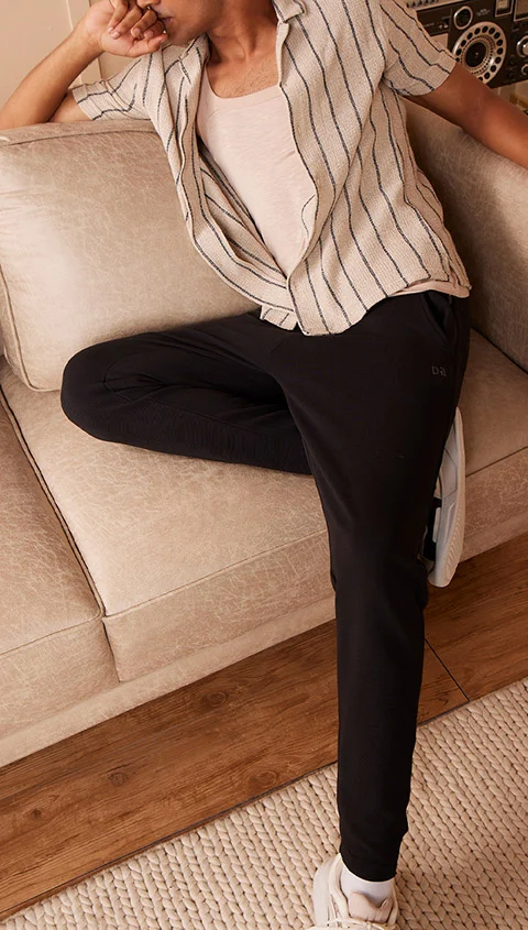 Statement Textured Jogger Stern Black
