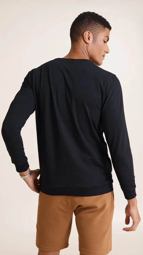 Fluid Tees Ribbed Sleeves- Jet Black