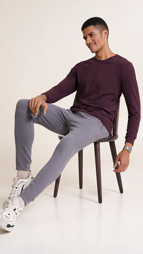 Fluid Tees Ribbed Sleeves- Loyal Maroon