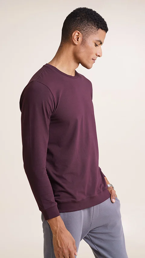 Fluid Tees Ribbed Sleeves- Loyal Maroon