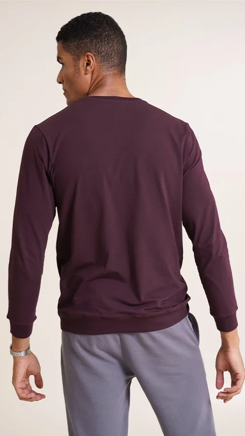 Fluid Tees Ribbed Sleeves- Loyal Maroon