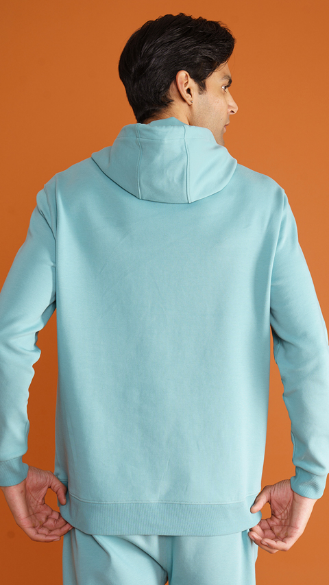 Men Constant Full Sleeve Hoodie Jolly Turquoise DaMENSCH