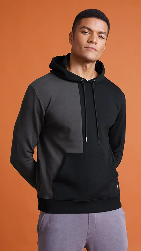 Constant 500 Day Pullover Hoodies Splicing Black