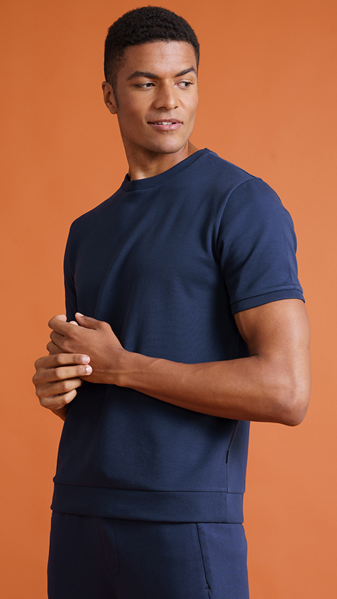 Men Half Sleeve Sweatshirt Online - Merry Green | DaMENSCH