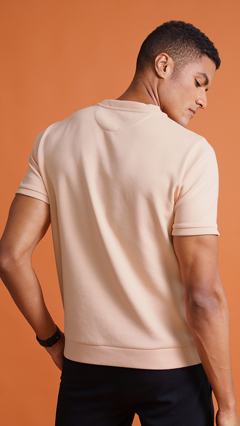 Men Half Sleeve Sweatshirt Online - Jet Black | DaMENSCH