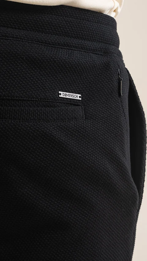 Statement Popcorn Casual Trousers  Popcorn Jet Black