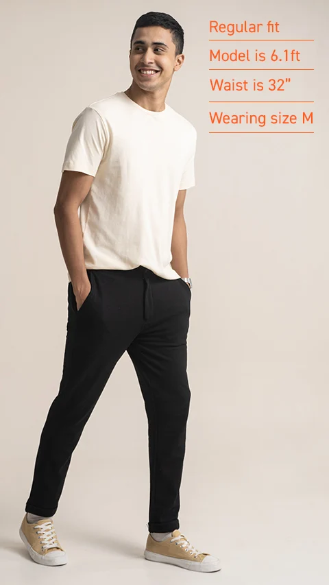 Statement Popcorn Casual Trousers  Popcorn Jet Black