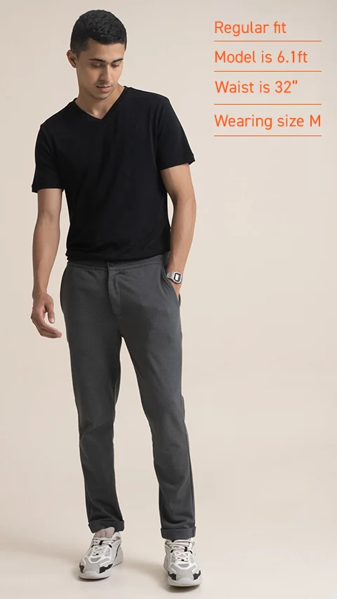 Statement Popcorn Casual Trousers  Popcorn Shadow Grey