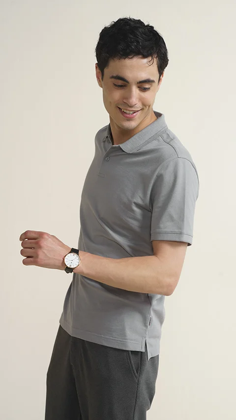 Constant All-Degree Pique Polo Cloud Grey