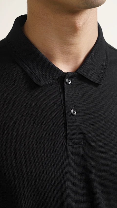 Constant All-Degree Pique Polo Jet Black