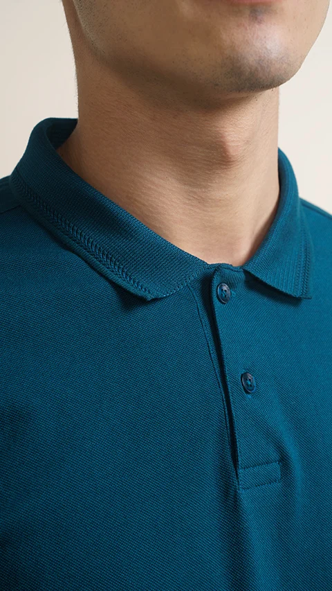 Constant All-Degree Pique Polo Teal Blue