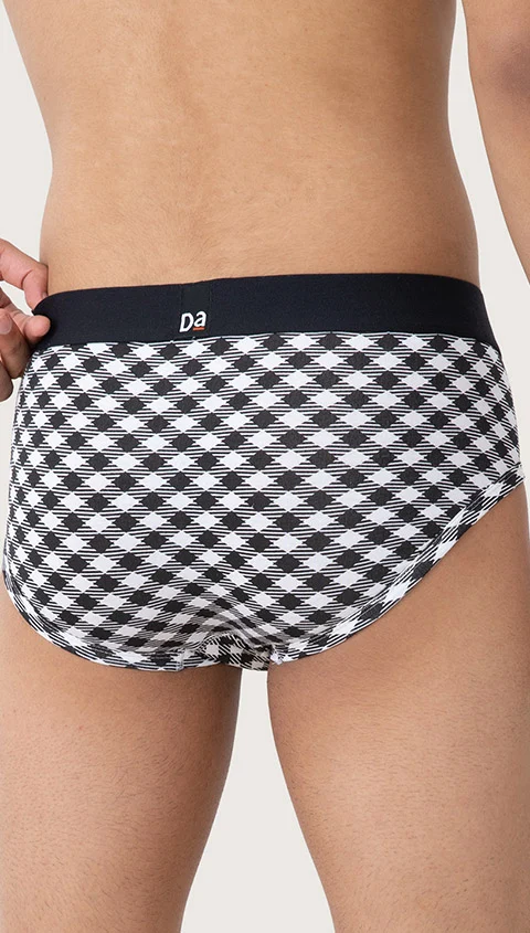 Value-Deal Deo-Soft Briefs Grey Grid, Black Check & Mate