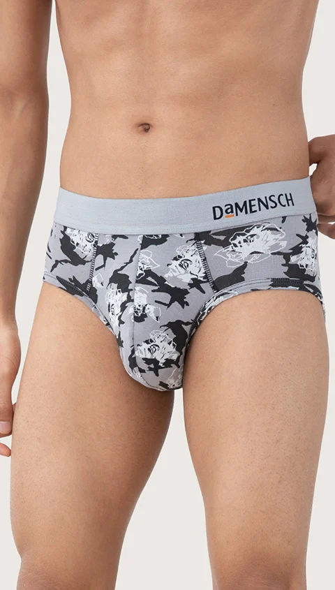 Deo-Soft Briefs Grey Space Flora