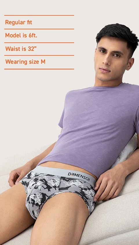 Deo-Soft Briefs Grey Space Flora