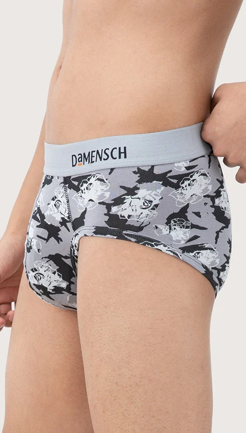 Deo-Soft Briefs Grey Space Flora