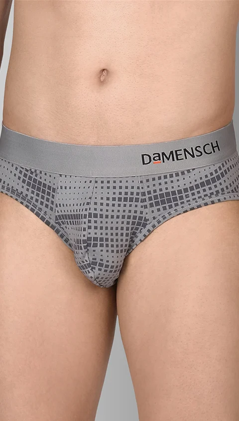 Value-Deal Deo-Soft Briefs Qube Maroon, Dashed Silver