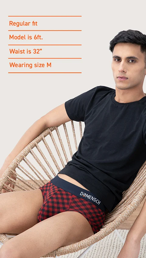 Deo-Soft Briefs Retro Red Checks