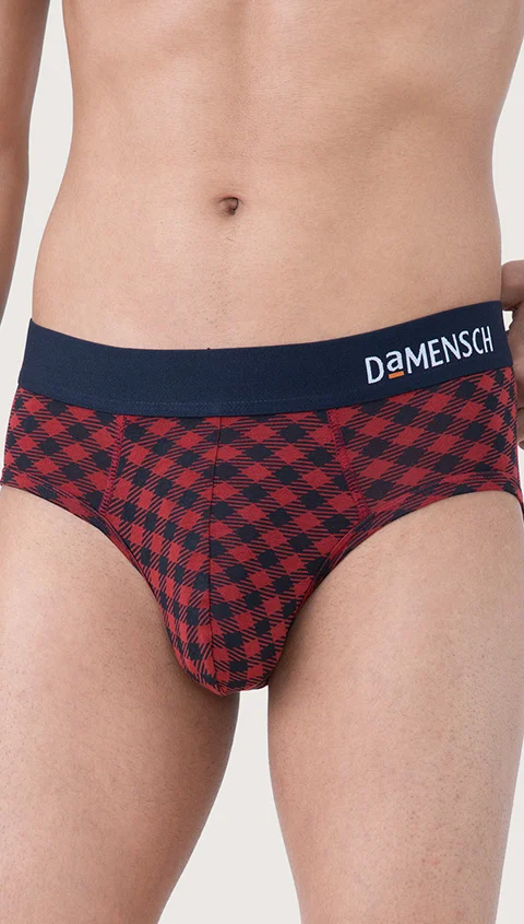 Deo-Soft Briefs Retro Red Checks