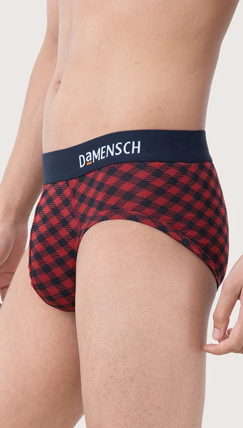 Deo-Soft Briefs Retro Red Checks