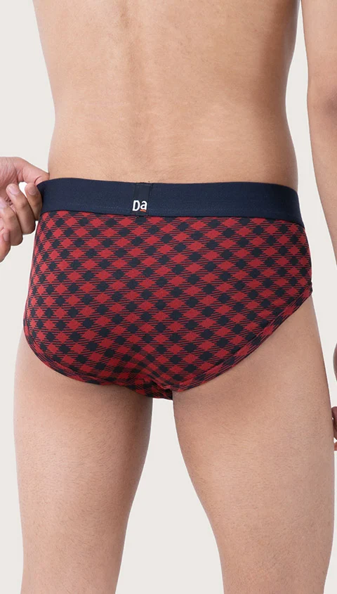 Deo-Soft Briefs Retro Red Checks