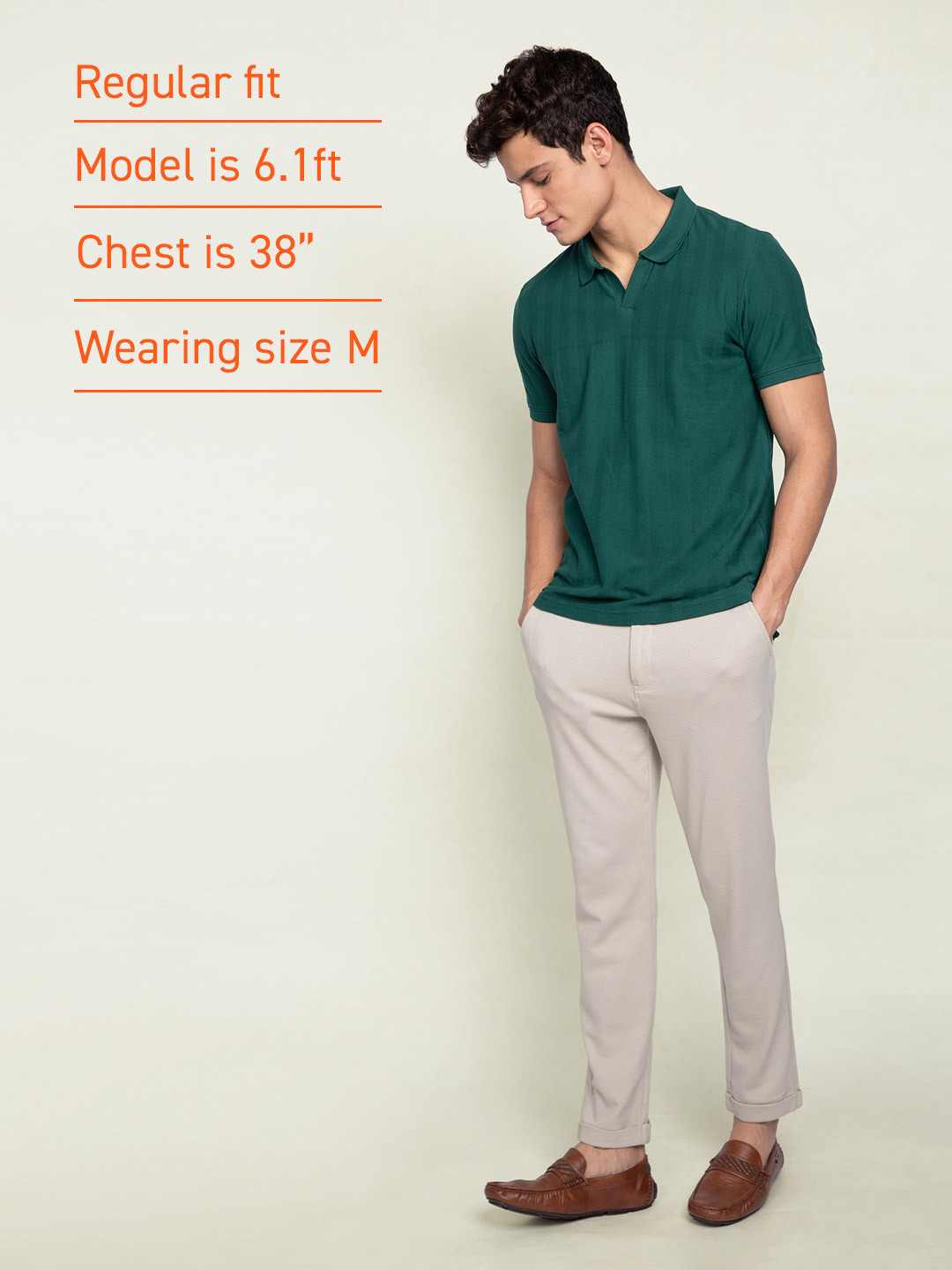 Statement Textured Polo T-Shirt Garden Green