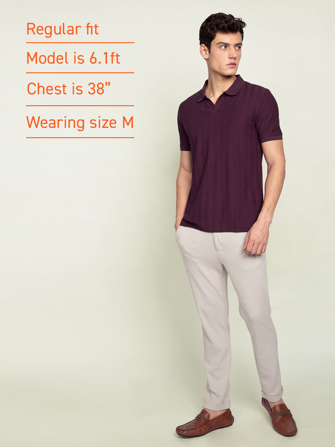 Statement Textured Polo T-Shirt Wisdom Wine