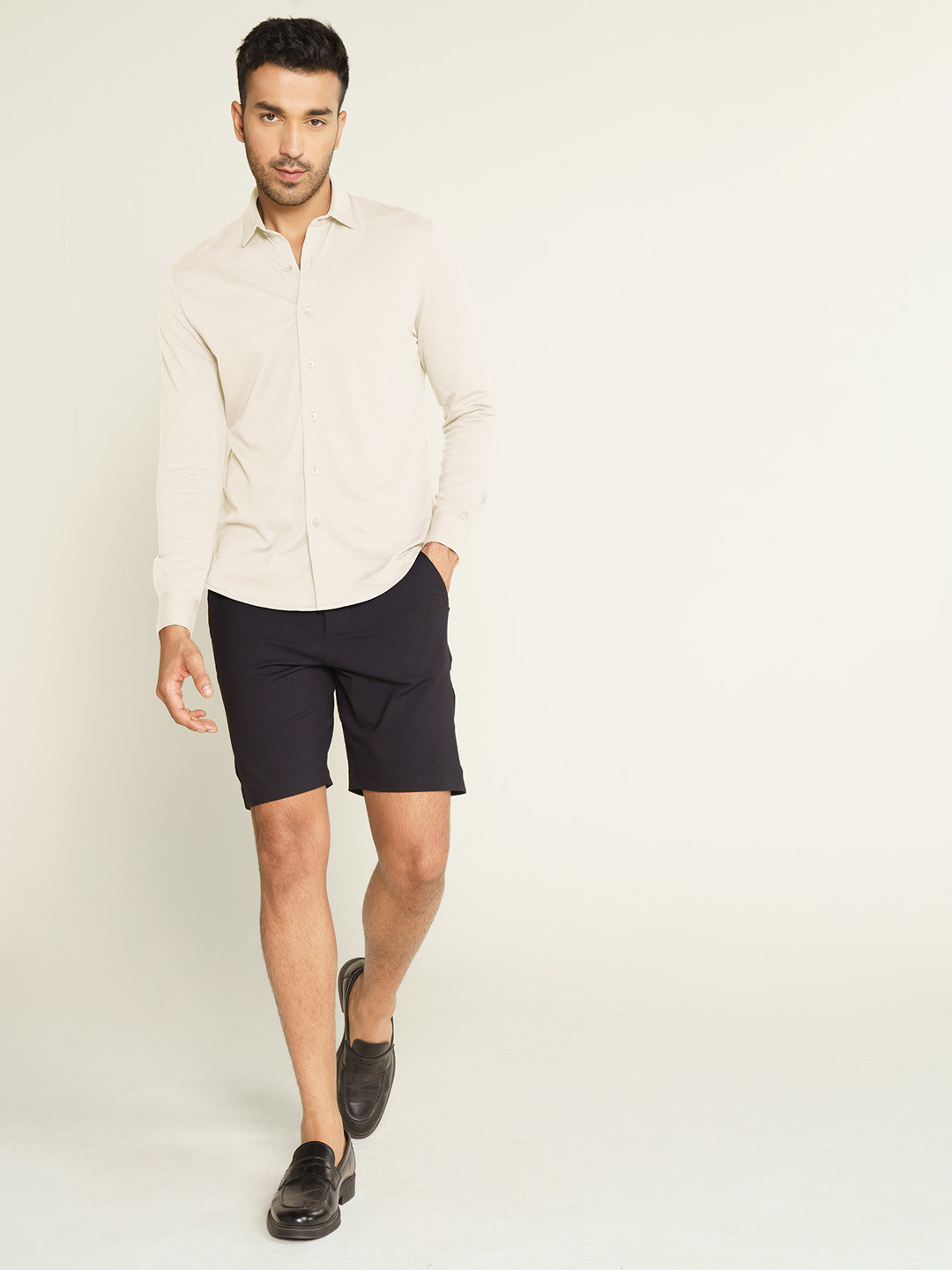 Constant All-Degree Pique Shirts Full Sleeves Ivory White