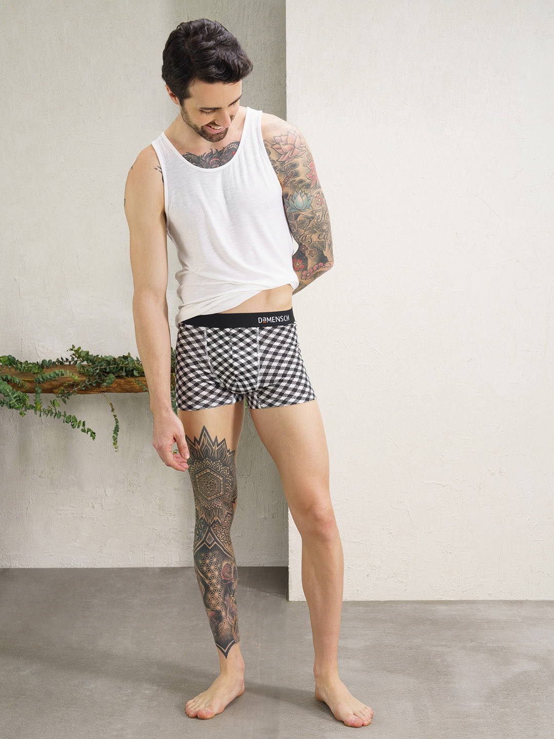 Deo-Soft Trunks Black Check & Mate