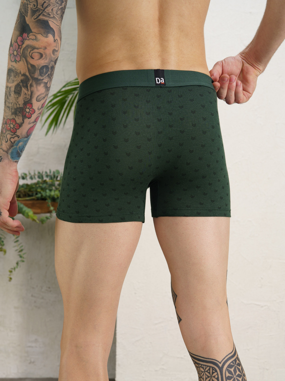 Deo-Soft Trunks Printed - Darted Green