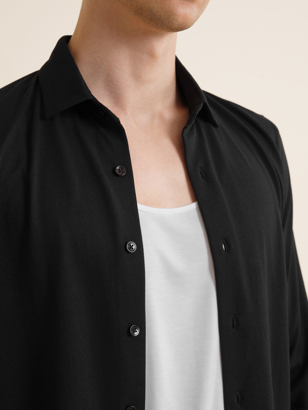 Neo-Skin Bamboo Vest Round Neck Chalk White