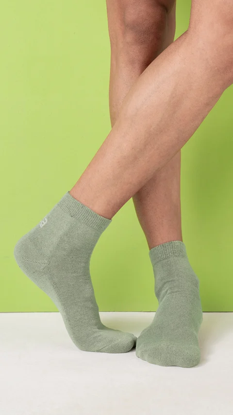 Aloe-Soft Above Ankle Terry Socks- Ridge Blue, Coal Black, Bahia Green