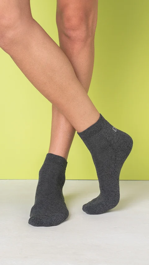 Aloe-Soft Above Ankle Terry Socks- Ridge Blue, Coal Black, Bahia Green