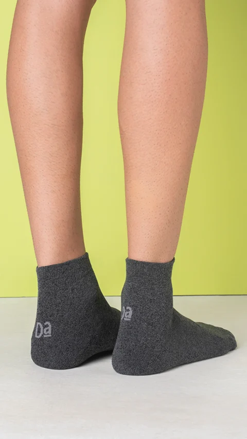 Aloe-Soft Above Ankle Terry Socks- Ridge Blue, Coal Black, Bahia Green