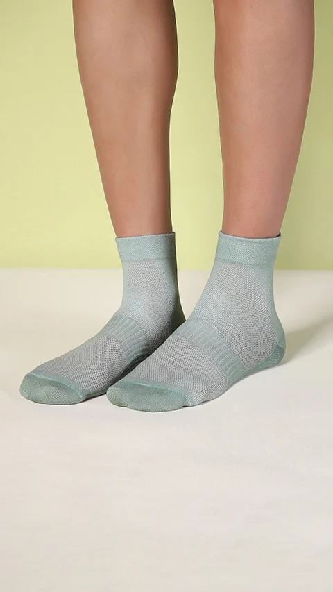 Aloe-Soft Above Ankle Non-Terry Socks- Deep Wine, Ocean Grey, Lunar Blue
