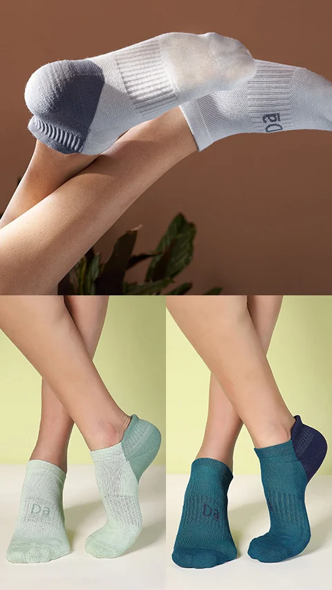 Aloe-Soft Below Ankle Terry Socks- Cool Mint, Icy Grey, Titan Teal