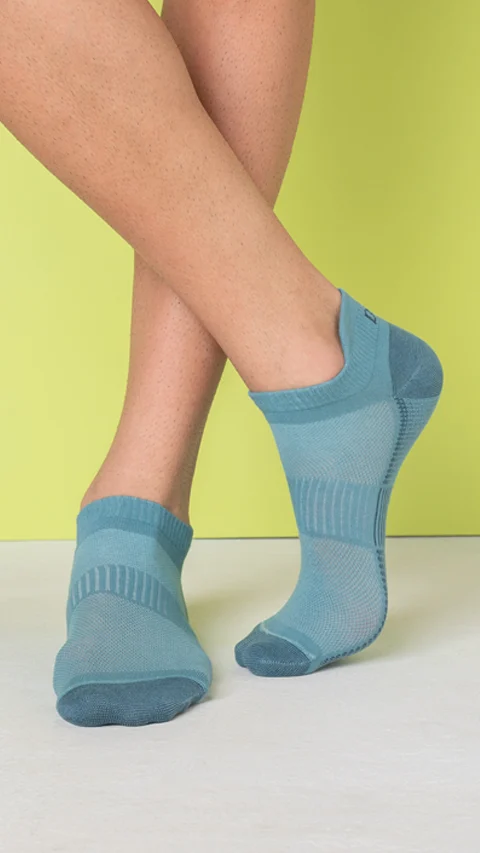 Aloe-Soft Below Ankle Non-Terry Socks- Sage Green, Pepper Grey, Smoke Blue