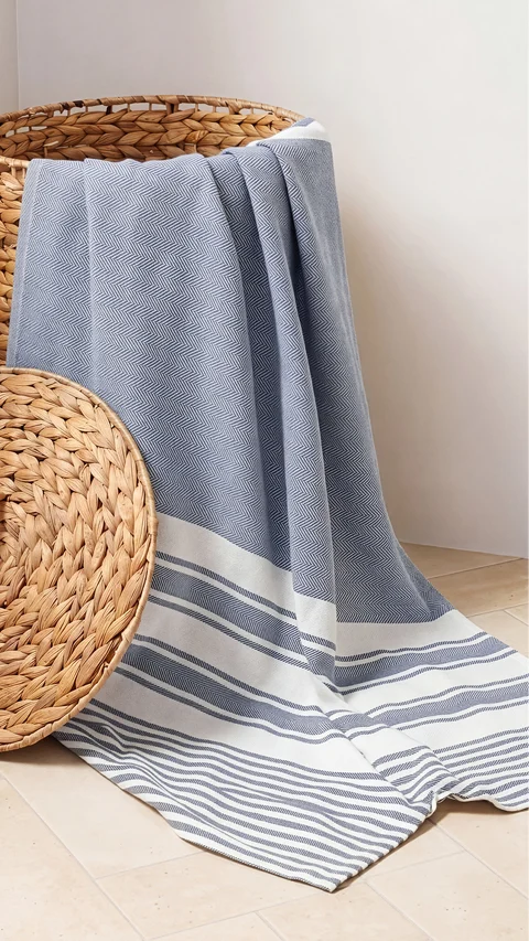 Bamboo Turkish Towel Horizon Blue