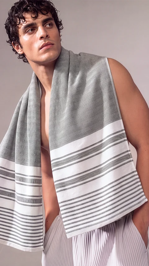 Bamboo Turkish Towel Slate Grey