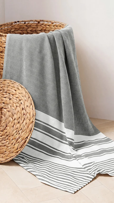 Bamboo Turkish Towel Slate Grey
