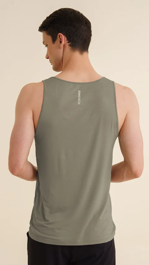 Neo-Skin Bamboo Vest Round Neck Dusty Olive