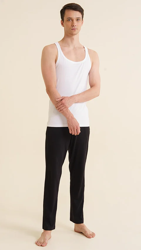 Neo-Skin Bamboo Vest Square Neck Chalk White
