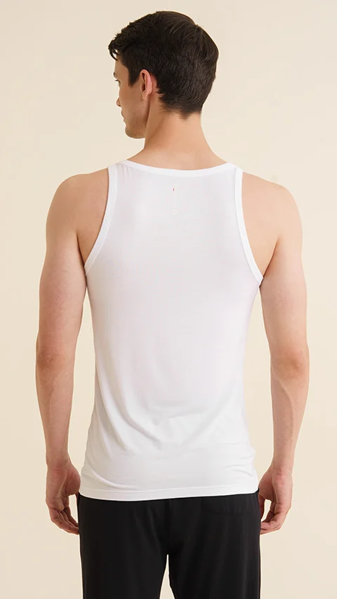 Neo-Skin Bamboo Vest Square Neck Chalk White