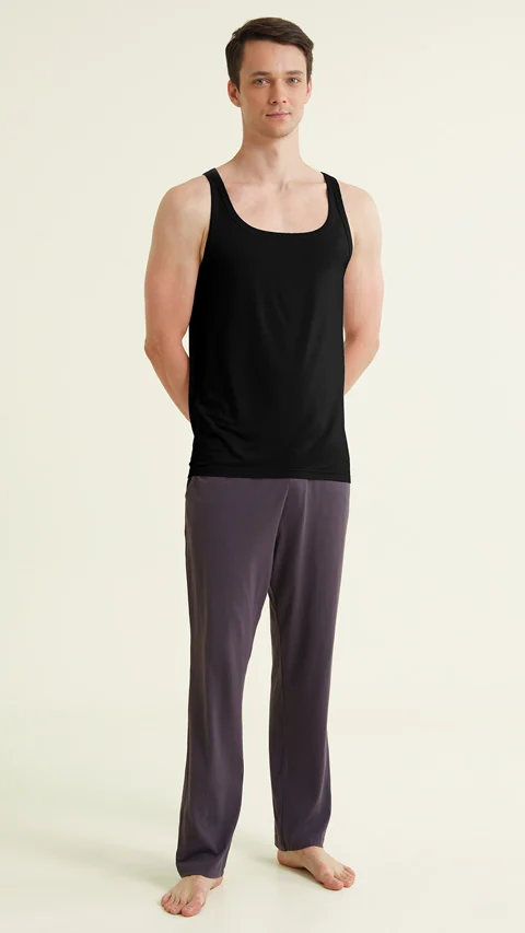 Neo-Skin Bamboo Vest Square Neck Da Black