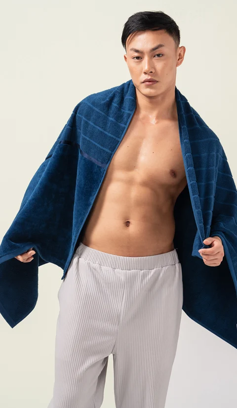 Better-Basic Bath Towels- Pack Of 2 (Nightfall Blue, Twilight Grey)
