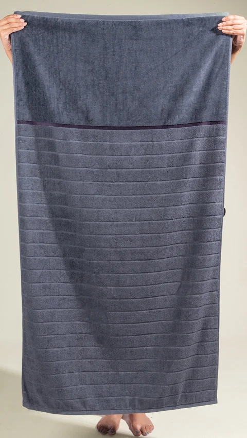 Better-Basic Bath Towels- Pack Of 2 (Nightfall Blue, Twilight Grey)