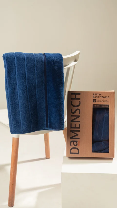 Better-Basic Bath Towels- Pack Of 2 (Nightfall Blue, Twilight Grey)