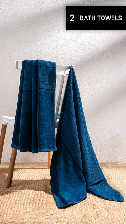 Better-Basic Bath Towels- Pack Of 2 (Nightfall Blue)