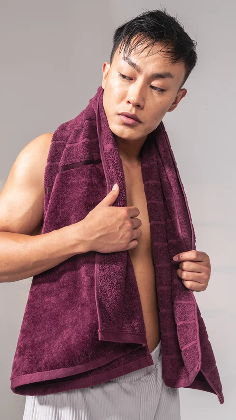 Better-Basic Bath Towels- Pack Of 2 (Serene Beige, Midday Maroon)