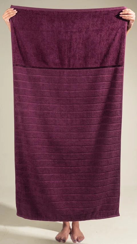 Better-Basic Bath Towels- Pack Of 2 (Serene Beige, Midday Maroon)